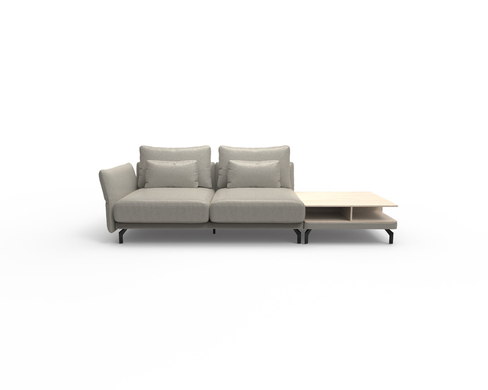 Seagull 2 Seater Sofa with Shelf Table (Right)